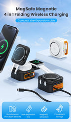 3-in-1 Magnetic Wireless Charger Stand for iPhone 12 13 14 15 16 Charging Station for Apple Watch 10 9 8 7 6 5 AirPods 2 3 Pro