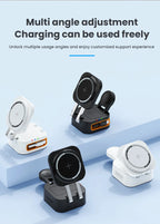3-in-1 Magnetic Wireless Charger Stand for iPhone 12 13 14 15 16 Charging Station for Apple Watch 10 9 8 7 6 5 AirPods 2 3 Pro
