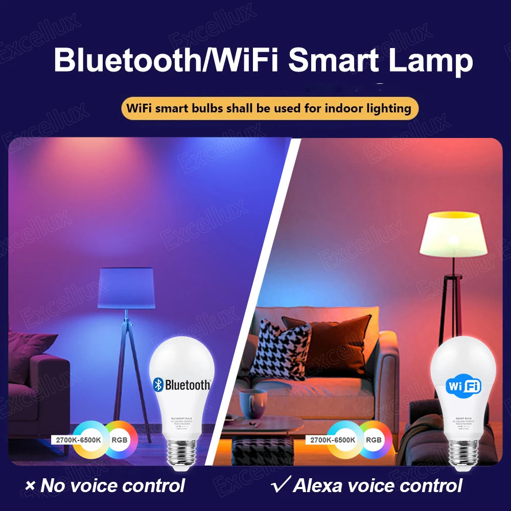 Tuya E27 Smart Bulb 15W — RGB + CW/WW WiFi/Bluetooth Alexa