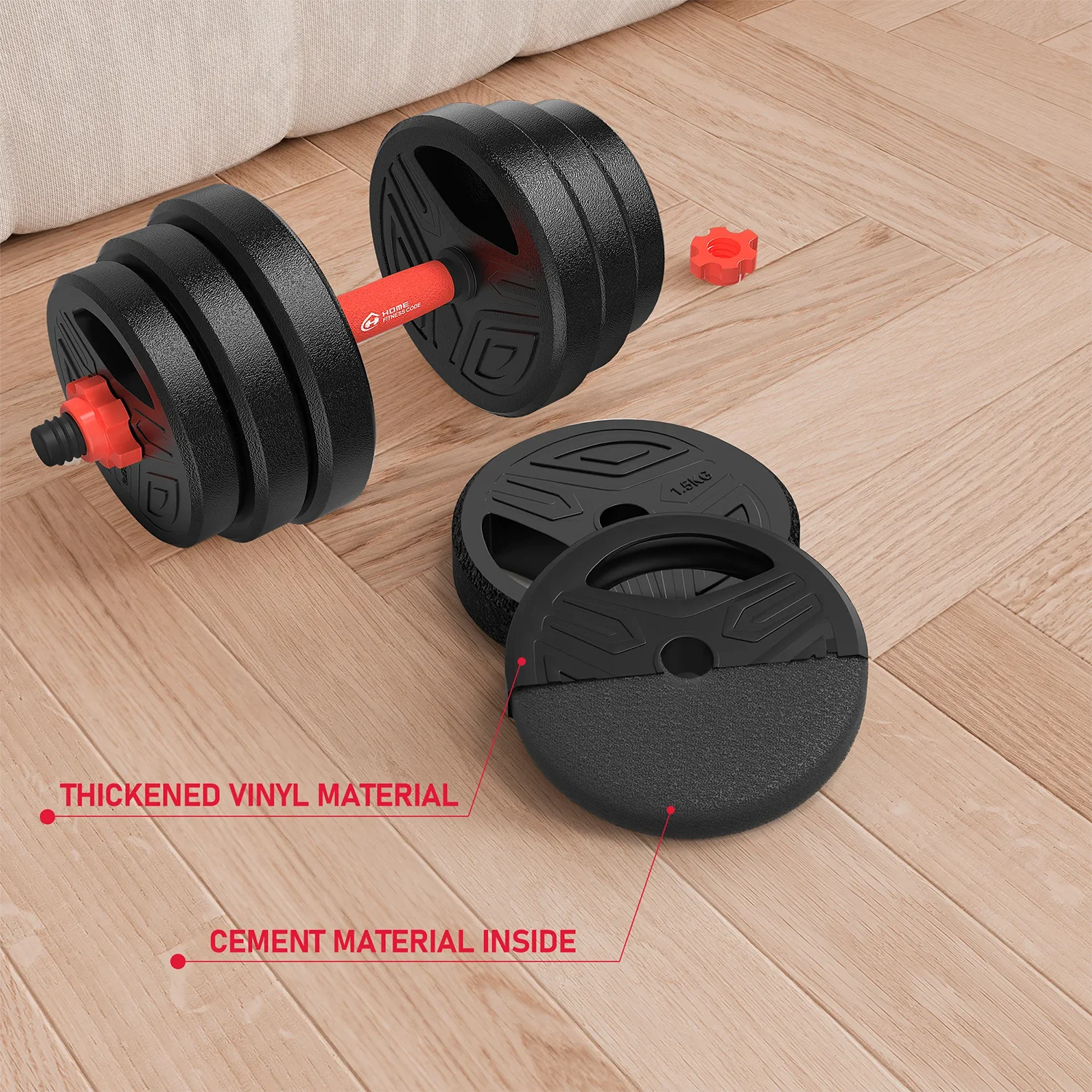 3-in-1 Dumbbell Barbell Set, Adjustable Dumbbell Weights, Dumbbell Bars, Dumbbell Set for Strength Training, Fitness, Home Gym