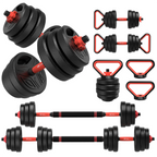 3-in-1 Dumbbell Barbell Set, Adjustable Dumbbell Weights, Dumbbell Bars, Dumbbell Set for Strength Training, Fitness, Home Gym