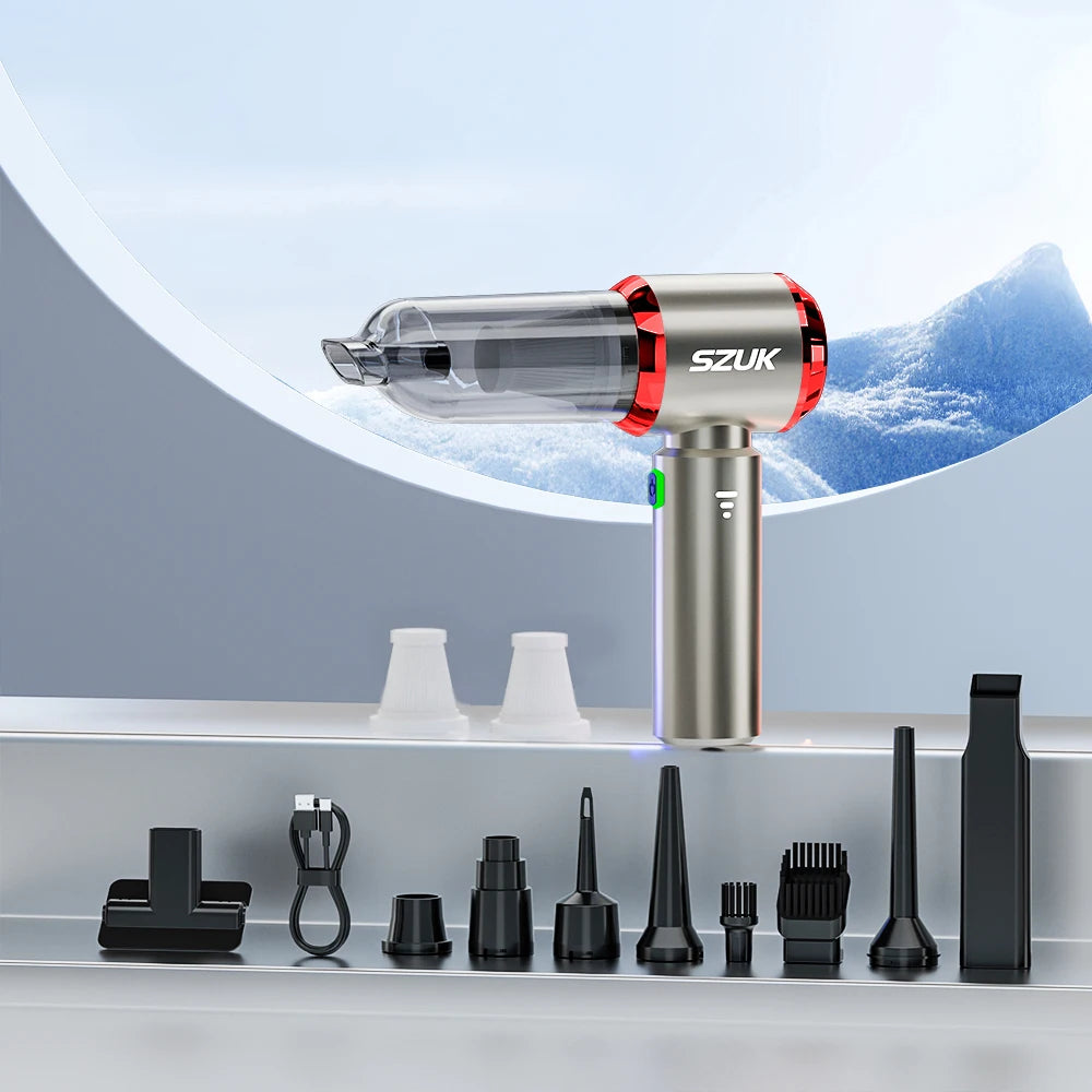 Mini Car Vacuum 98500Pa — Aspirador Portátil Sem Fios USB Super Potente