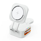 3-in-1 Magnetic Wireless Charger Stand for iPhone 12 13 14 15 16 Charging Station for Apple Watch 10 9 8 7 6 5 AirPods 2 3 Pro