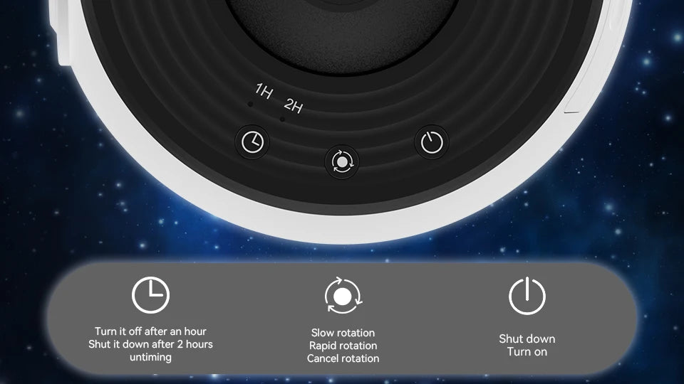 Projetor Galaxy Rotativo 360° com Céu Estrelado para Quarto e Decoração