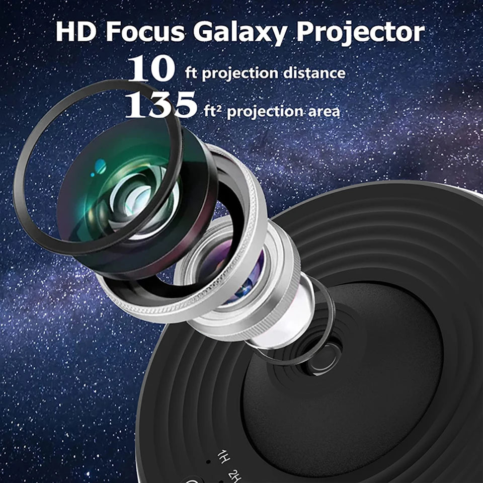 Projetor Galaxy Rotativo 360° com Céu Estrelado para Quarto e Decoração