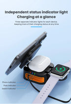 3-in-1 Magnetic Wireless Charger Stand for iPhone 12 13 14 15 16 Charging Station for Apple Watch 10 9 8 7 6 5 AirPods 2 3 Pro