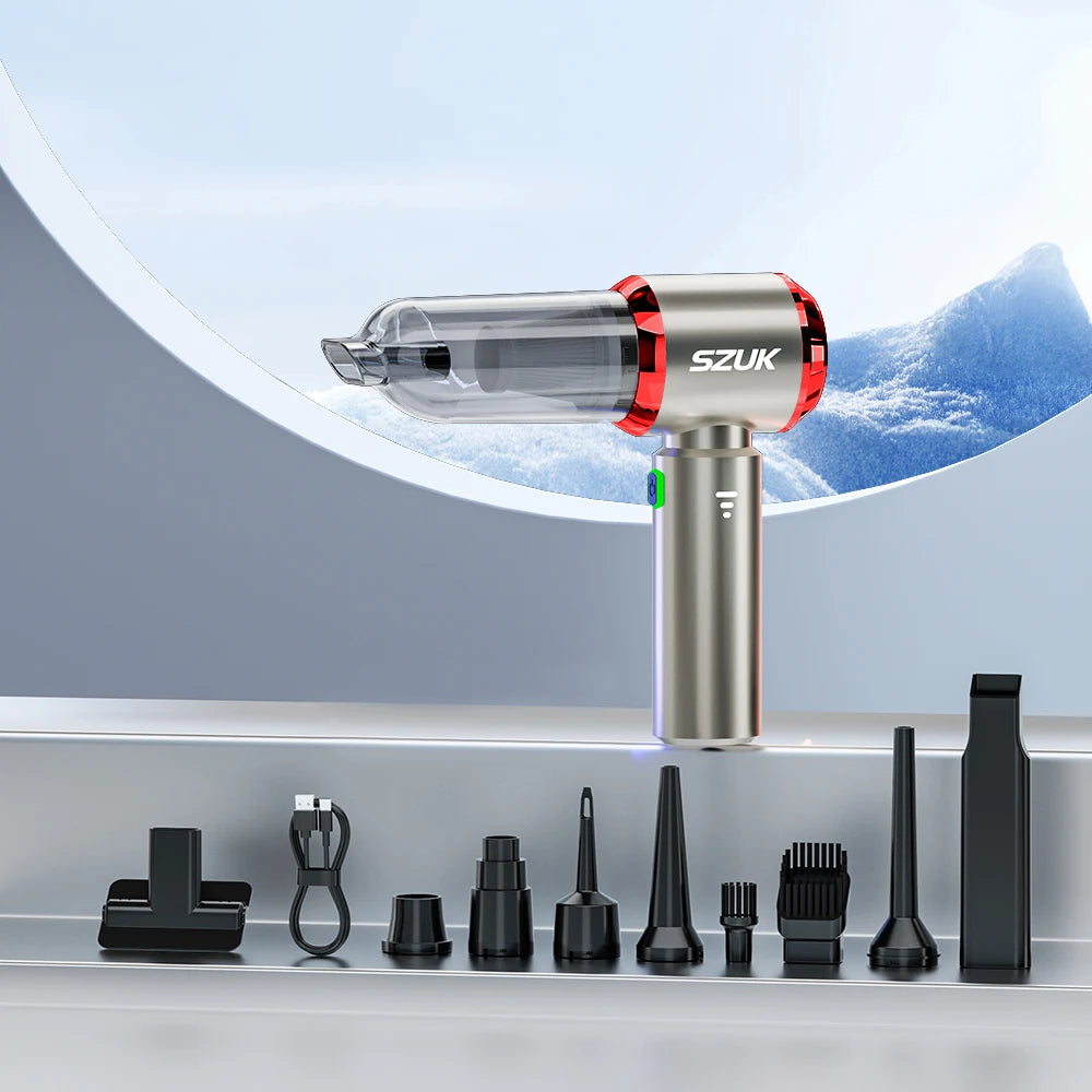 Mini Car Vacuum 98500Pa — Aspirador Portátil Sem Fios USB Super Potente