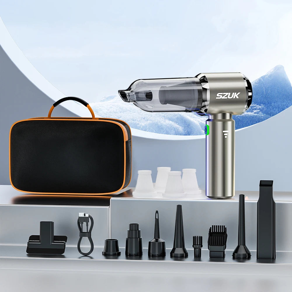 Mini Car Vacuum 98500Pa — Aspirador Portátil Sem Fios USB Super Potente