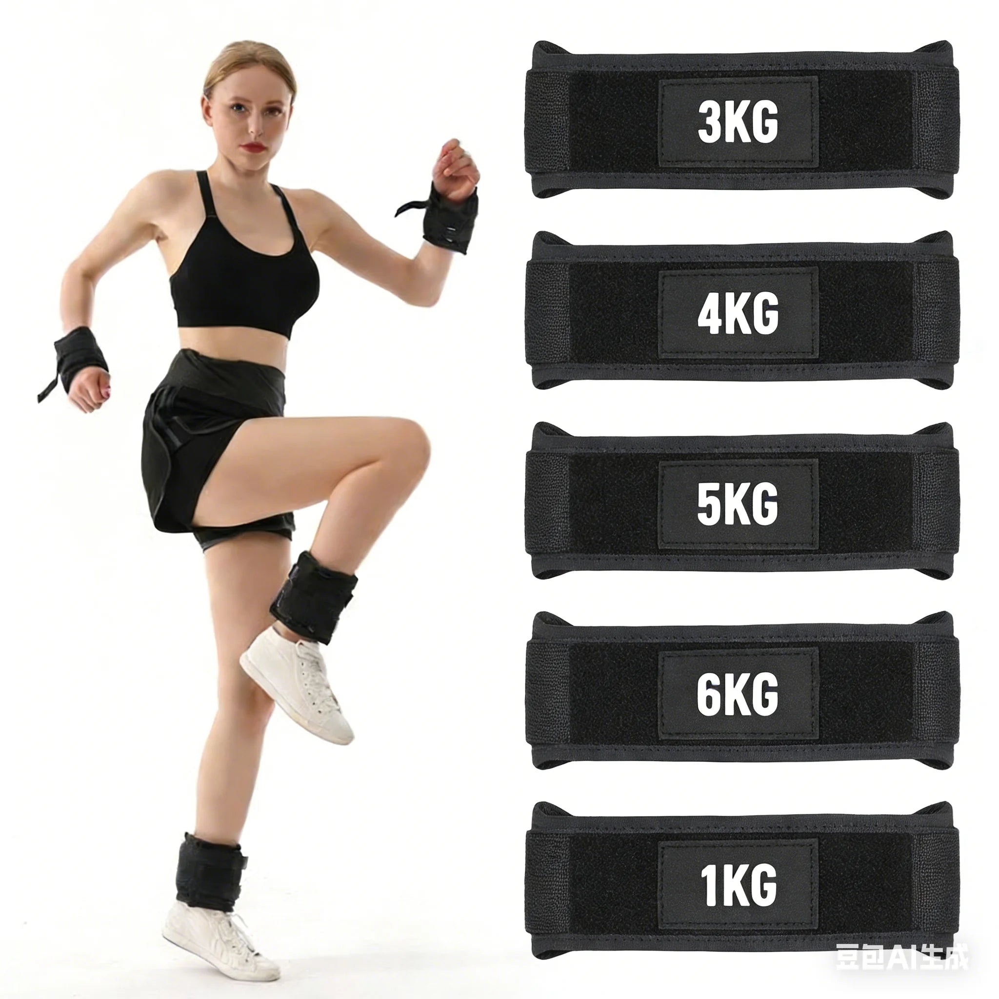 DECODEKO Adjustable Ankle and Wrist Weights, 0.5-10kg, Versatile Fitness Training with Breathable Nylon, Hook and Loop Closure, Perfect for Home Gym and Aerobics, Adjustable Dumbbells for Personalized Intensity