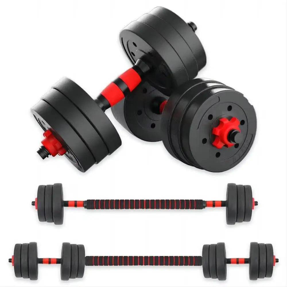 Multifunctional adjustable 3-in-1 set, adjustable with optional handle, straight bar, push bar, 10kg, 15kg, 20kg, 30kg gym weights for men.