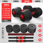 Halteres Ajustáveis 2‑em‑1 para Treino de Força (10–30 kg) em casa