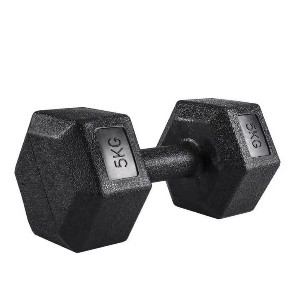 Hexagonal Dumbbell Set 2.5-10kg for Home Gym, Vinyl Coated Weights with Non-Slip Grip, Ideal for Bodybuilding and Fitness Training, Compact Design for Easy Storage, Durable PVC Coating to Absorb Impact.