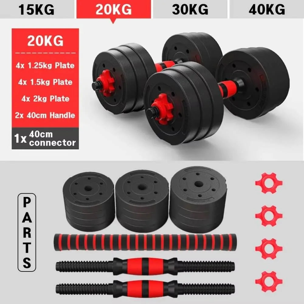 Halteres Ajustáveis 3‑em‑1 para Home Gym (10–30 kg)