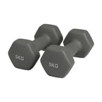 Soft-Grip Neoprene Hex Dumbbells Set - Anti-Roll Design, 1kg to 6kg, 2 Units, Ergonomic for Home Gym and Fitness, Ideal for both men and women, Perfect for circuit training and weightlifting.