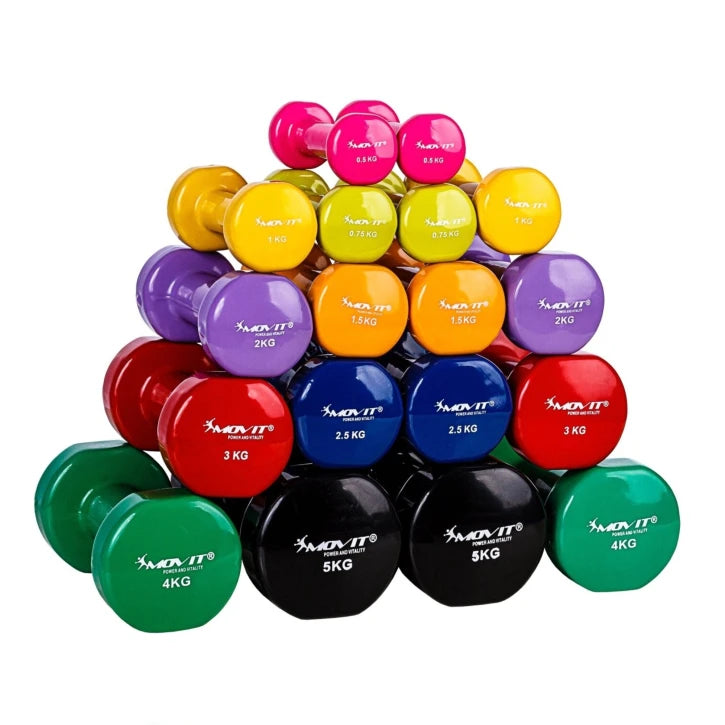 Conjunto de Halteres em Vinil MOVIT® para Treino em Casa