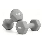 Soft-Grip Neoprene Hex Dumbbells Set - Anti-Roll Design, 1kg to 6kg, 2 Units, Ergonomic for Home Gym and Fitness, Ideal for both men and women, Perfect for circuit training and weightlifting.