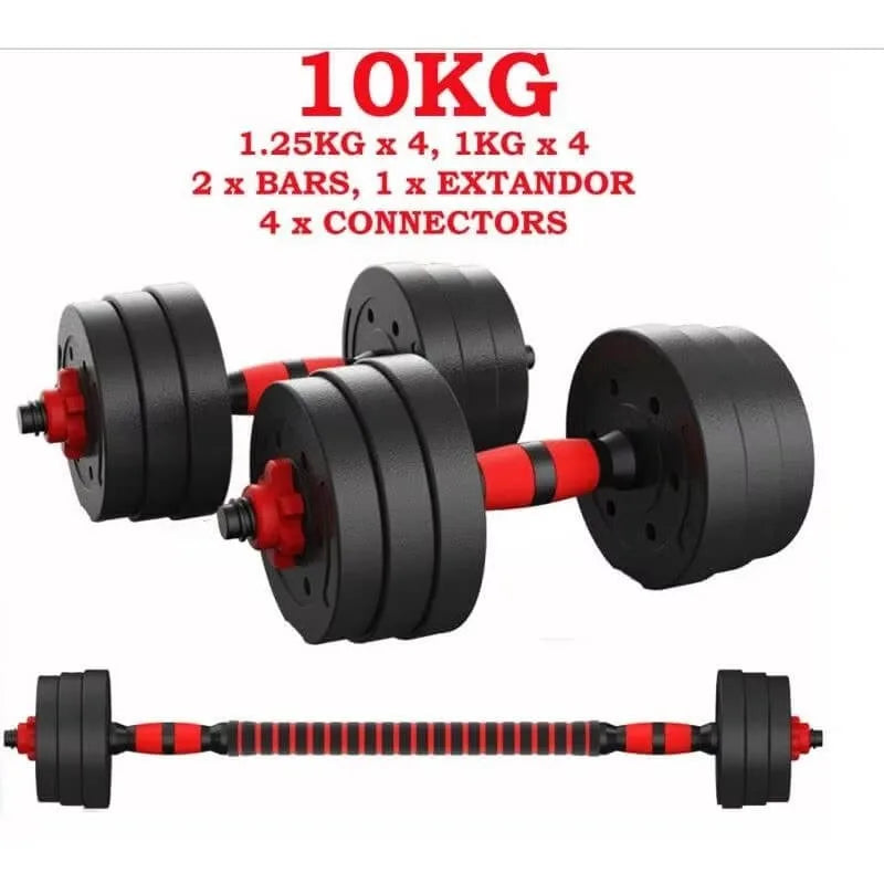 Halteres Ajustáveis 3‑em‑1 para Home Gym (10–30 kg)