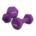 Soft-Grip Neoprene Hex Dumbbells Set - Anti-Roll Design, 1kg to 6kg, 2 Units, Ergonomic for Home Gym and Fitness, Ideal for both men and women, Perfect for circuit training and weightlifting.