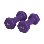 Soft-Grip Neoprene Hex Dumbbells Set - Anti-Roll Design, 1kg to 6kg, 2 Units, Ergonomic for Home Gym and Fitness, Ideal for both men and women, Perfect for circuit training and weightlifting.