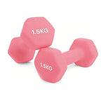 Soft-Grip Neoprene Hex Dumbbells Set - Anti-Roll Design, 1kg to 6kg, 2 Units, Ergonomic for Home Gym and Fitness, Ideal for both men and women, Perfect for circuit training and weightlifting.