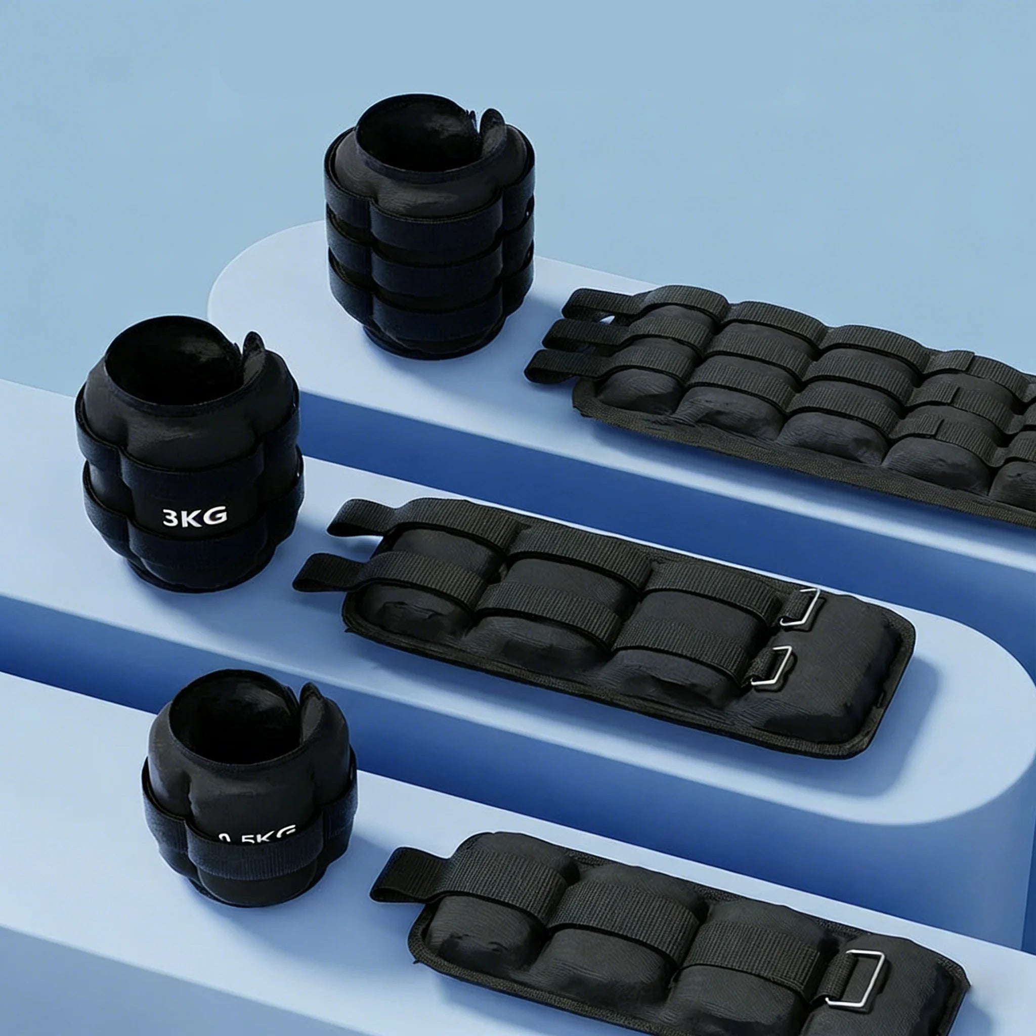 DECODEKO Adjustable Ankle and Wrist Weights, 0.5-10kg, Versatile Fitness Training with Breathable Nylon, Hook and Loop Closure, Perfect for Home Gym and Aerobics, Adjustable Dumbbells for Personalized Intensity