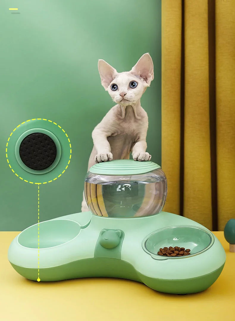 HOOPET New Style Cat Automatic Drinking Feeding Bowl Anti-overturning Non-slip Bowl for Cats Dogs Cat Food Holder Teddy Dog Bowl