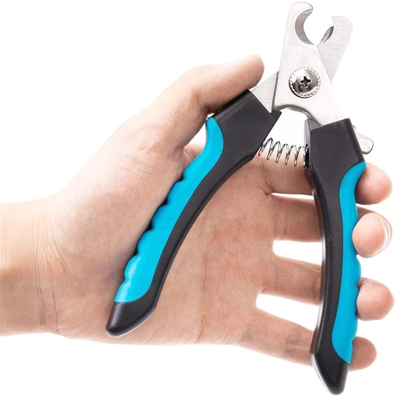 Professional Pet Nail Clipper with Safety Guard, Stainless Steel Scissors for Cat and Dog Claw Care and Grooming Supplies. Size Fits All Sizes.