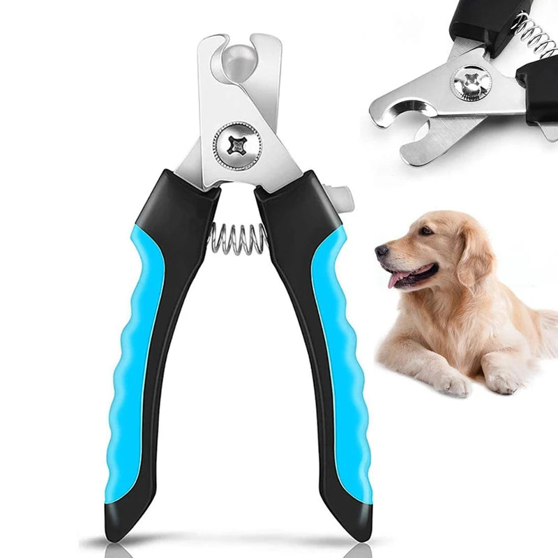 Professional Pet Nail Clipper with Safety Guard, Stainless Steel Scissors for Cat and Dog Claw Care and Grooming Supplies. Size Fits All Sizes.