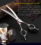 Fenice 7.0/7.5 inch Professional Dog Grooming Shears Curved Thinning Scissors for Dog Face Body Cutiing JP 440C High Quality