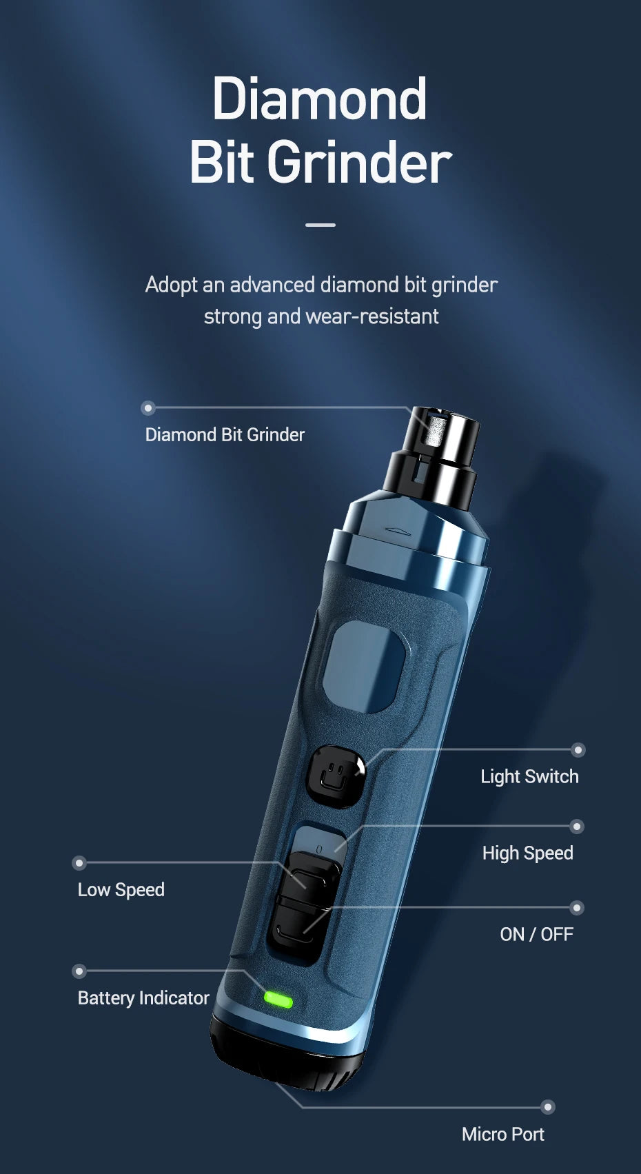 ROJECO N30 Electric Nail Clippers for Dogs, Nail Grinder, Rechargeable Professional Pet Clipper for Cat Claws, Cutter, Grooming