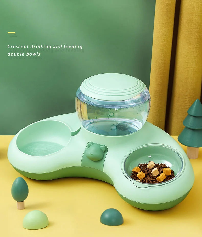 HOOPET New Style Cat Automatic Drinking Feeding Bowl Anti-overturning Non-slip Bowl for Cats Dogs Cat Food Holder Teddy Dog Bowl