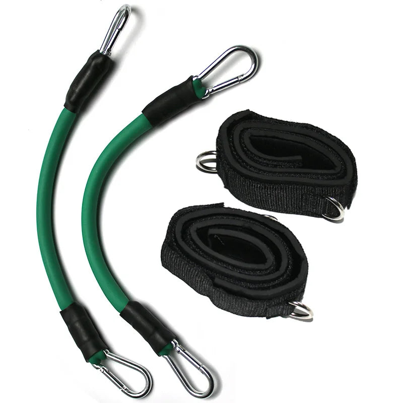 Resistance tubes with ankle straps, complete set, leg training, training for running, kickboxing, punching, taekwondo, all sports.
