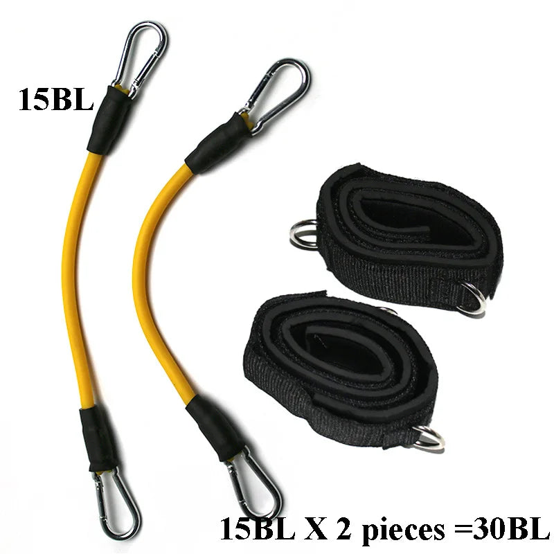 Resistance tubes with ankle straps, complete set, leg training, training for running, kickboxing, punching, taekwondo, all sports.