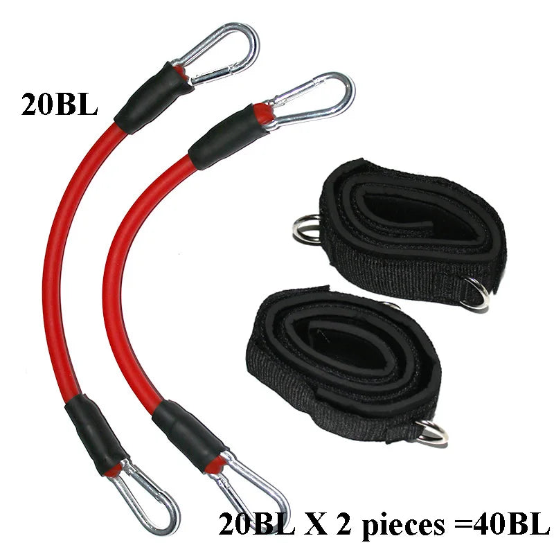 Resistance tubes with ankle straps, complete set, leg training, training for running, kickboxing, punching, taekwondo, all sports.