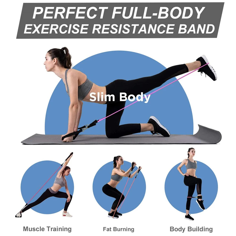 360lbs Fitness Exercises Resistance Bands Set Elastic Tubes Pull Rope Yoga Band Training Home Gym Workout Equipment