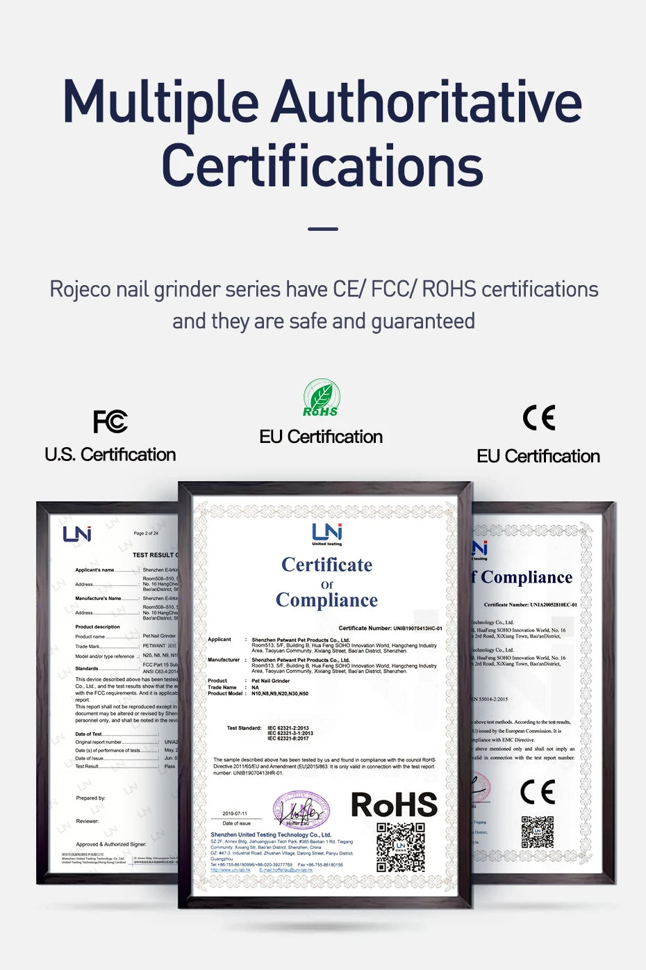 ROJECO N30 Electric Nail Clippers for Dogs, Nail Grinder, Rechargeable Professional Pet Clipper for Cat Claws, Cutter, Grooming