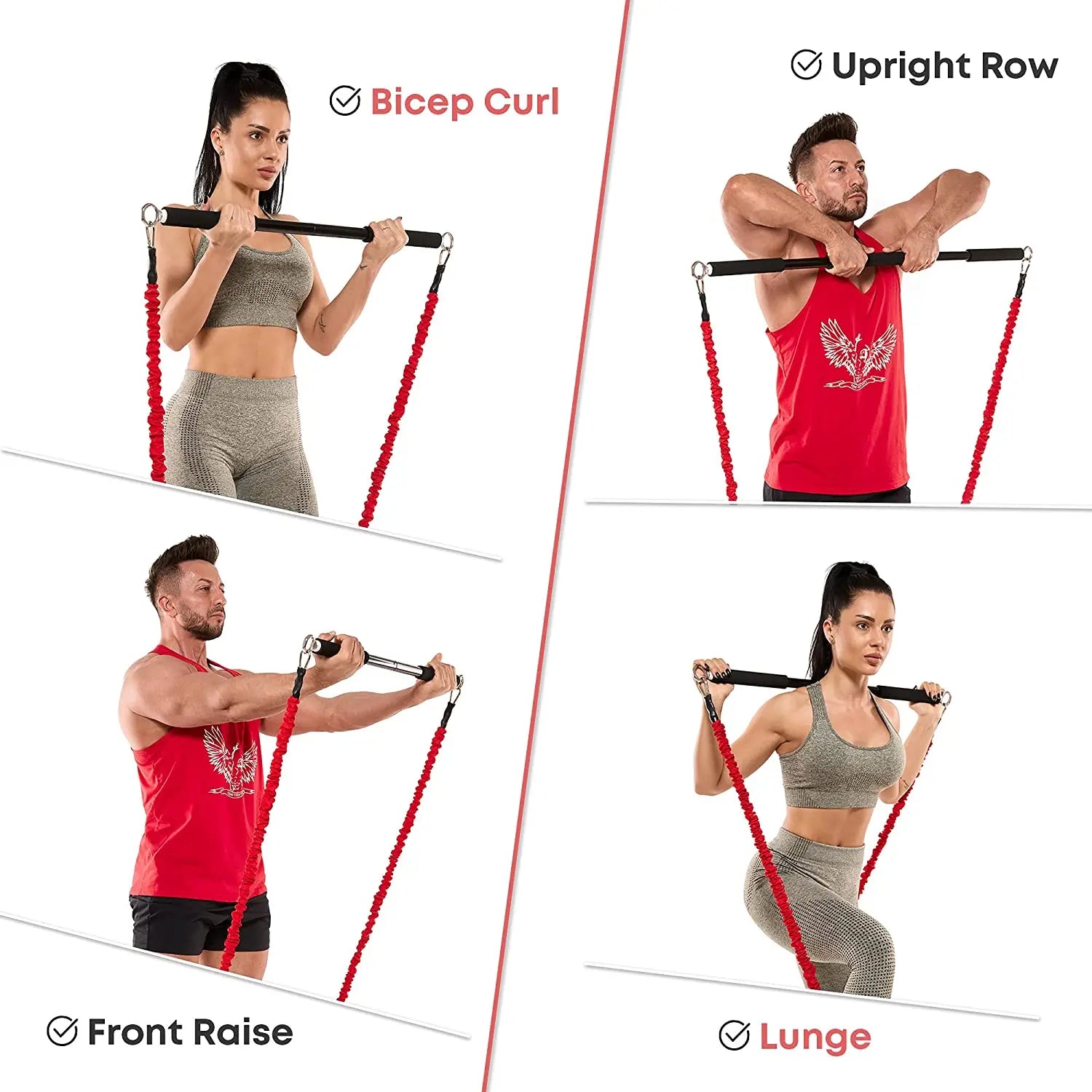 FitBar Resistance Set – Barra de Treino com Bandas para Pilates, Yoga e Full Body Workout
