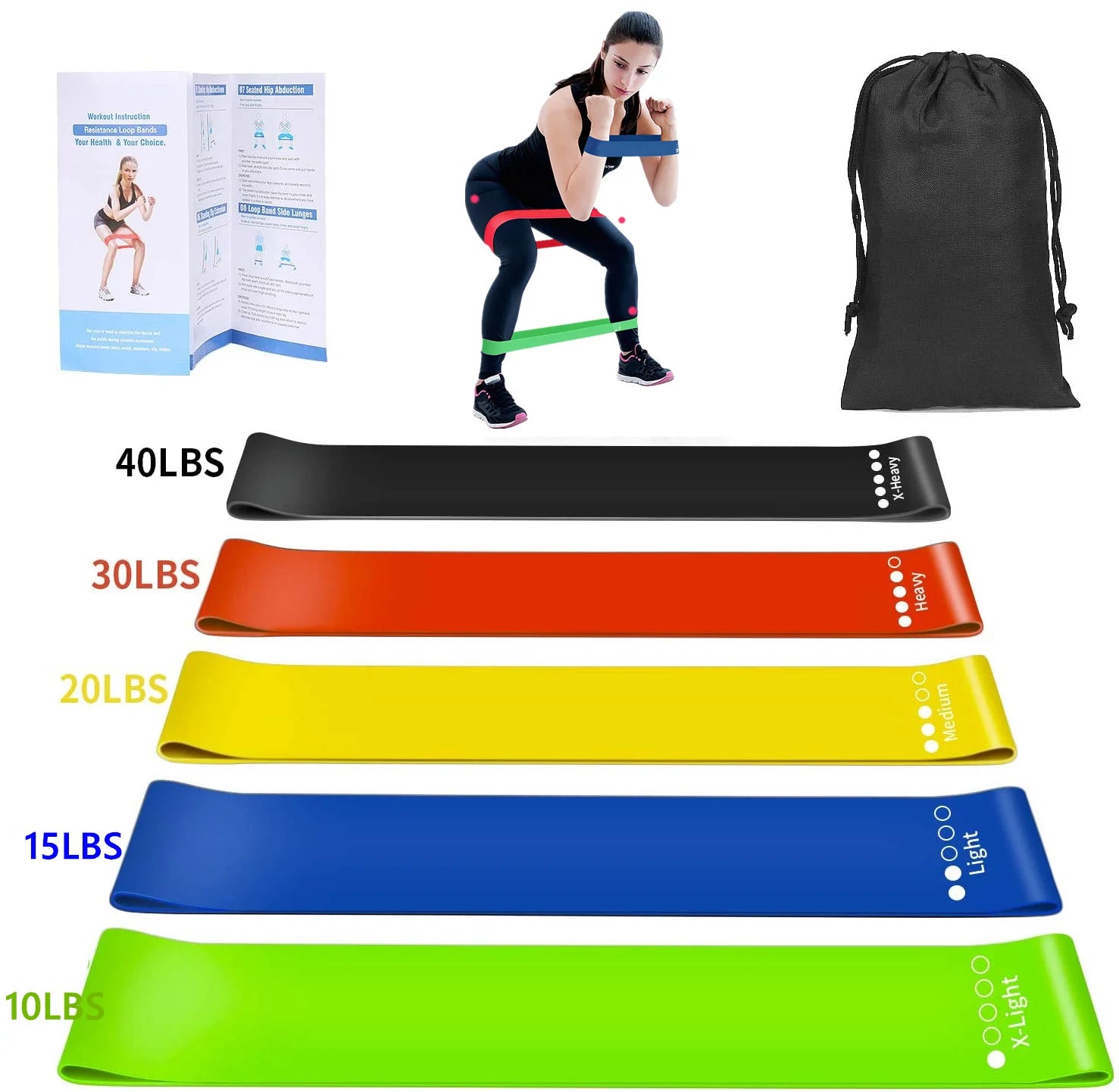 360lbs Fitness Exercises Resistance Bands Set Elastic Tubes Pull Rope Yoga Band Training Home Gym Workout Equipment
