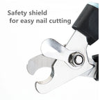 Professional Pet Nail Clipper with Safety Guard, Stainless Steel Scissors for Cat and Dog Claw Care and Grooming Supplies. Size Fits All Sizes.