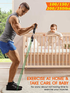 Bandas de Resistência com Âncora de Porta e Tiras de Tornozelo