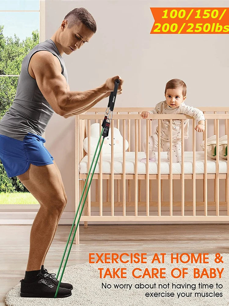 Bandas de Resistência com Âncora de Porta e Tiras de Tornozelo