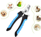 Professional Pet Nail Clipper with Safety Guard, Stainless Steel Scissors for Cat and Dog Claw Care and Grooming Supplies. Size Fits All Sizes.