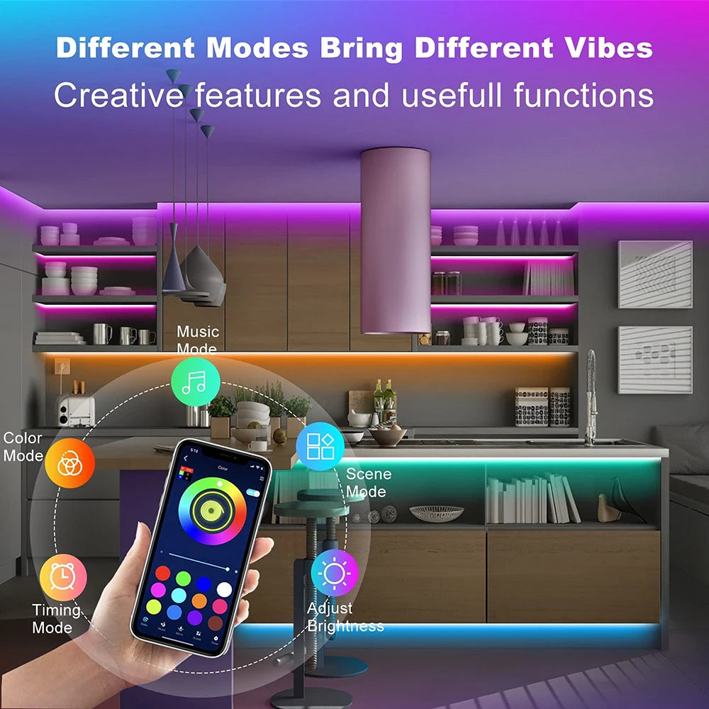 Bluetooth Tape USB LED Strip Light 5050 SMD 5V USB RGB Lights Flexible LED Lamp Tape Ribbon RGB Self-adhesive TV Desktop Diode