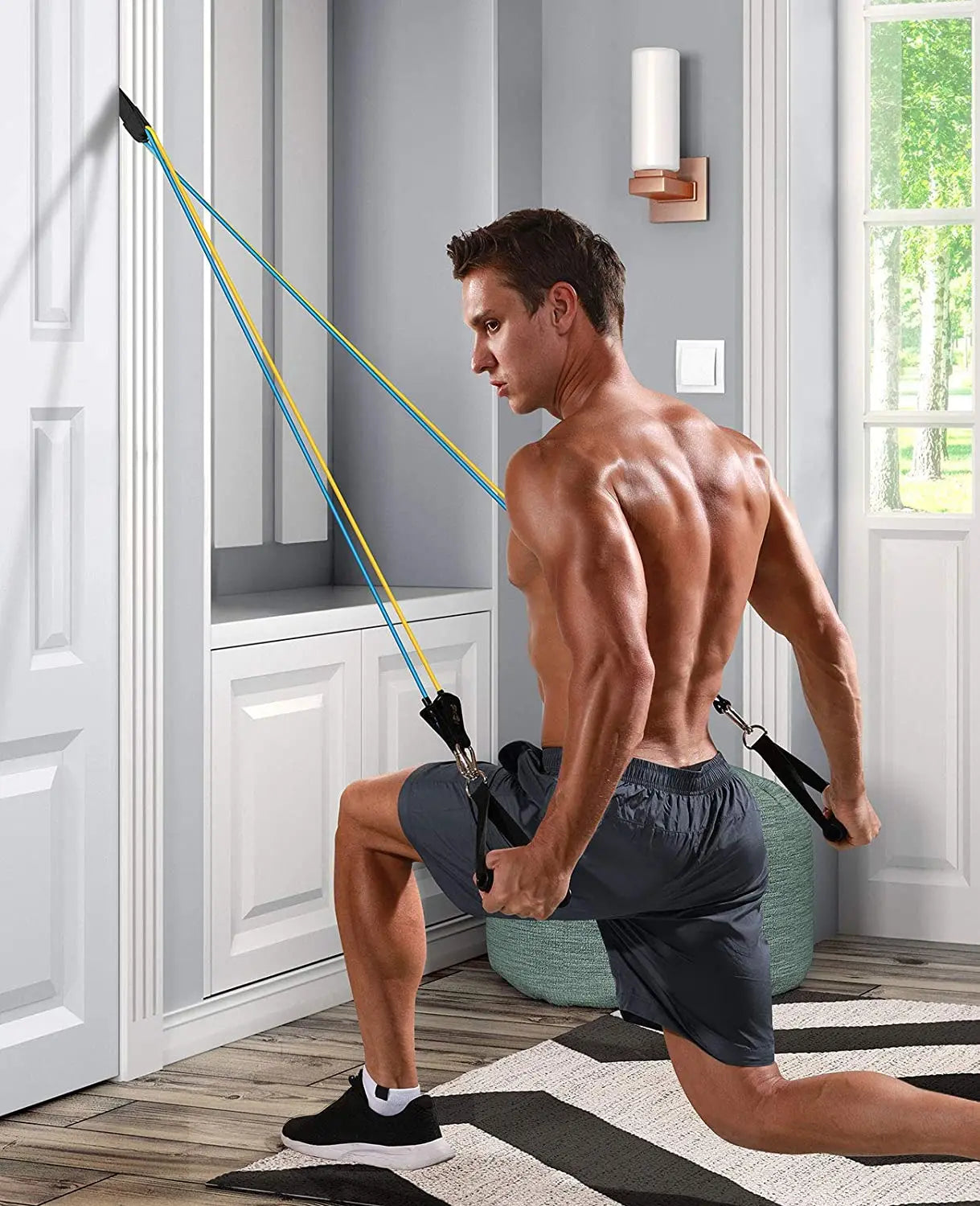 Pilates bar kit with resistance bands, Multifunctional Yoga Bar, Portable Home Gym, Resistance bar kit for full body workouts.