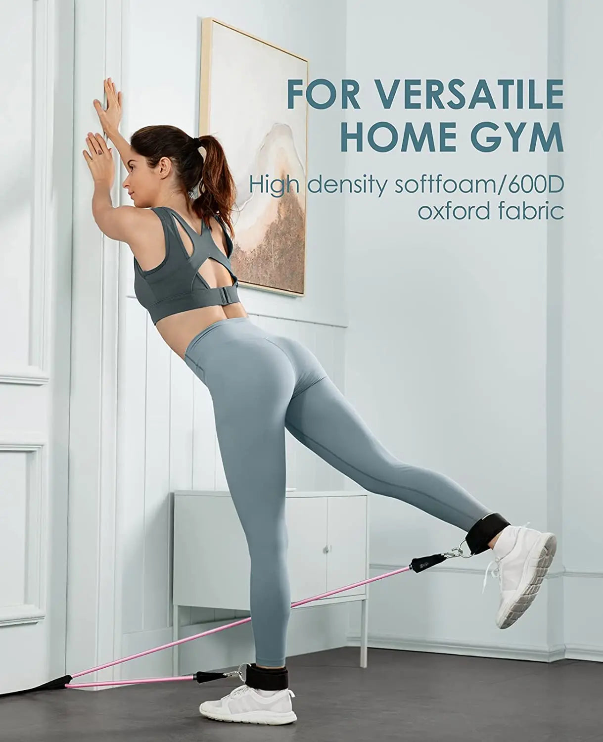 Bandas de Resistência com Âncora de Porta e Tiras de Tornozelo