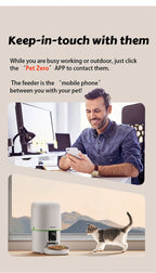 1080P HD Camera Automatic Cat Feeder with 5G WiFi Tuya Pet Cat Smart Food Kibble Dispenser Auto Feeder for Cats Dog Accessories