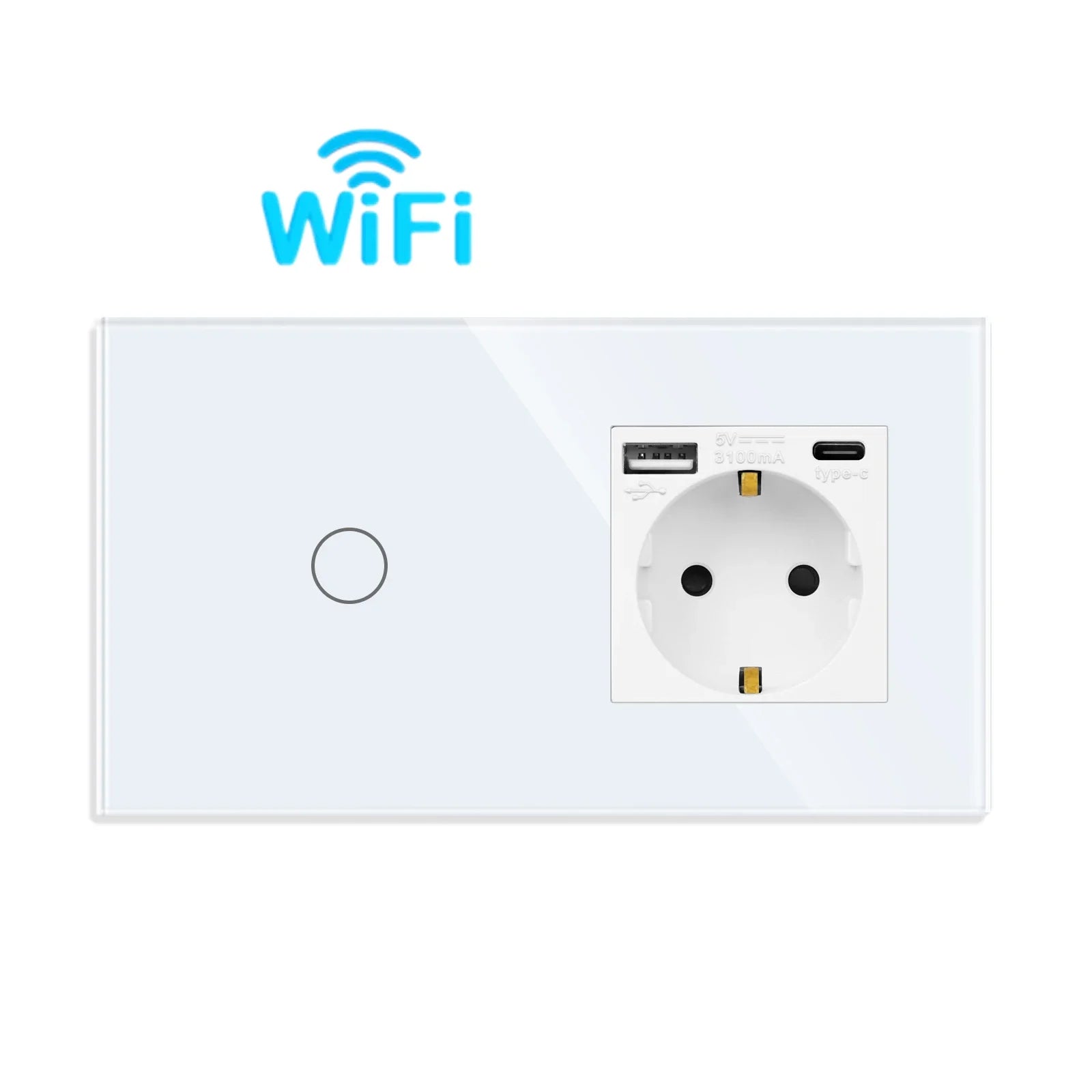 Bingoelec Tuya Smart Stair Switch — 2‑Way + Tomada WiFi com USB‑C