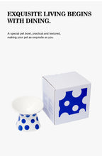 Ceramic Cat and Dog Bowls, Anti-Tip Pet Food Dishes Elevated base design protects cats' necks, suitable for small dogs and cats