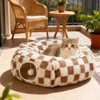 Cat Tunnel Bed Interactive Toys Washable with Ball Tunnel Cat Bed Cave Interactive Toys for Kitten Puppy Small Dog Bunny Pet