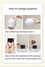 Candeeiro Lua Rotativo com Projeção Galaxy e Luz Noturna Decorativa